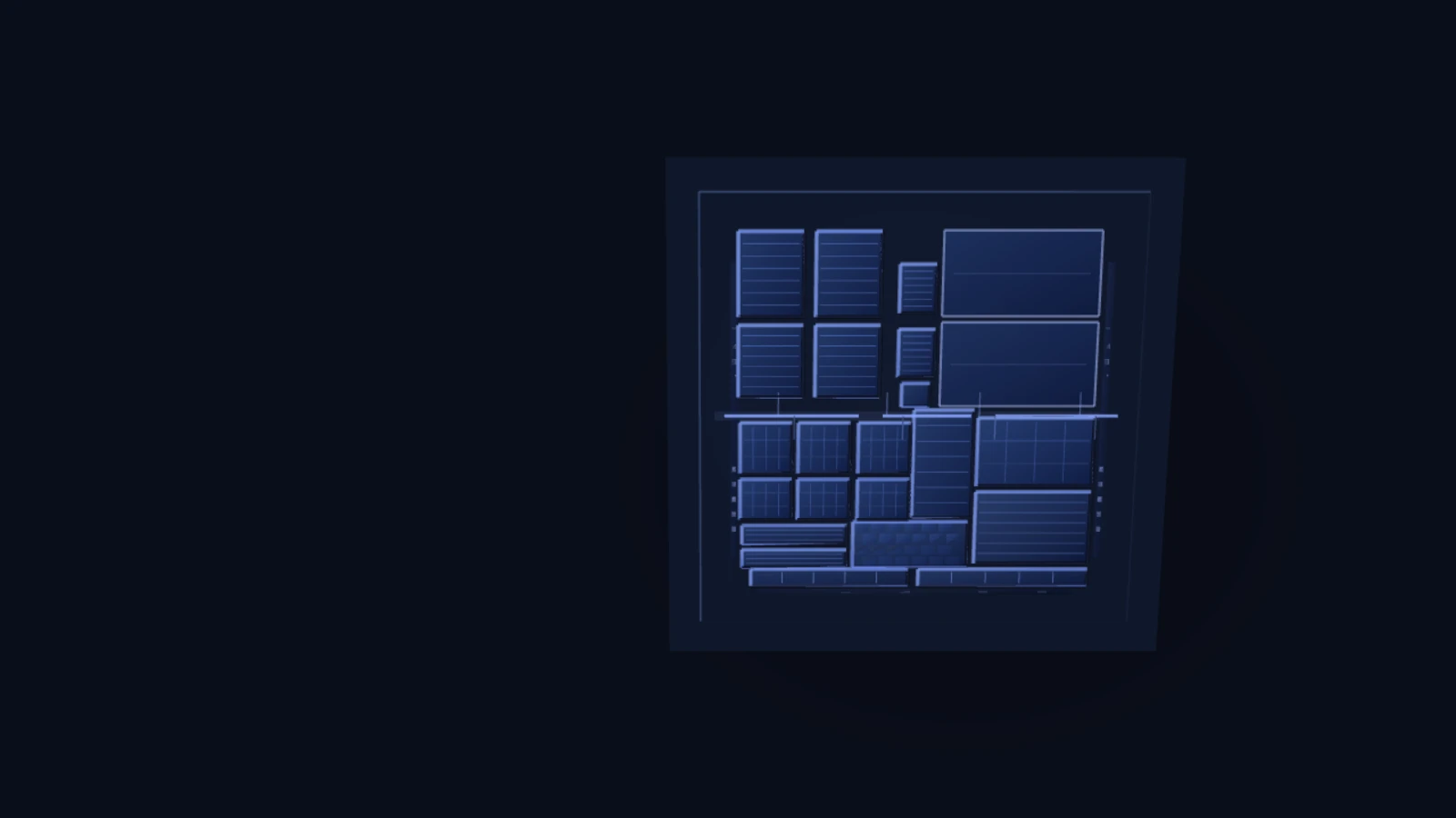 Topographic data-mesh backdrop in navy and royal blue